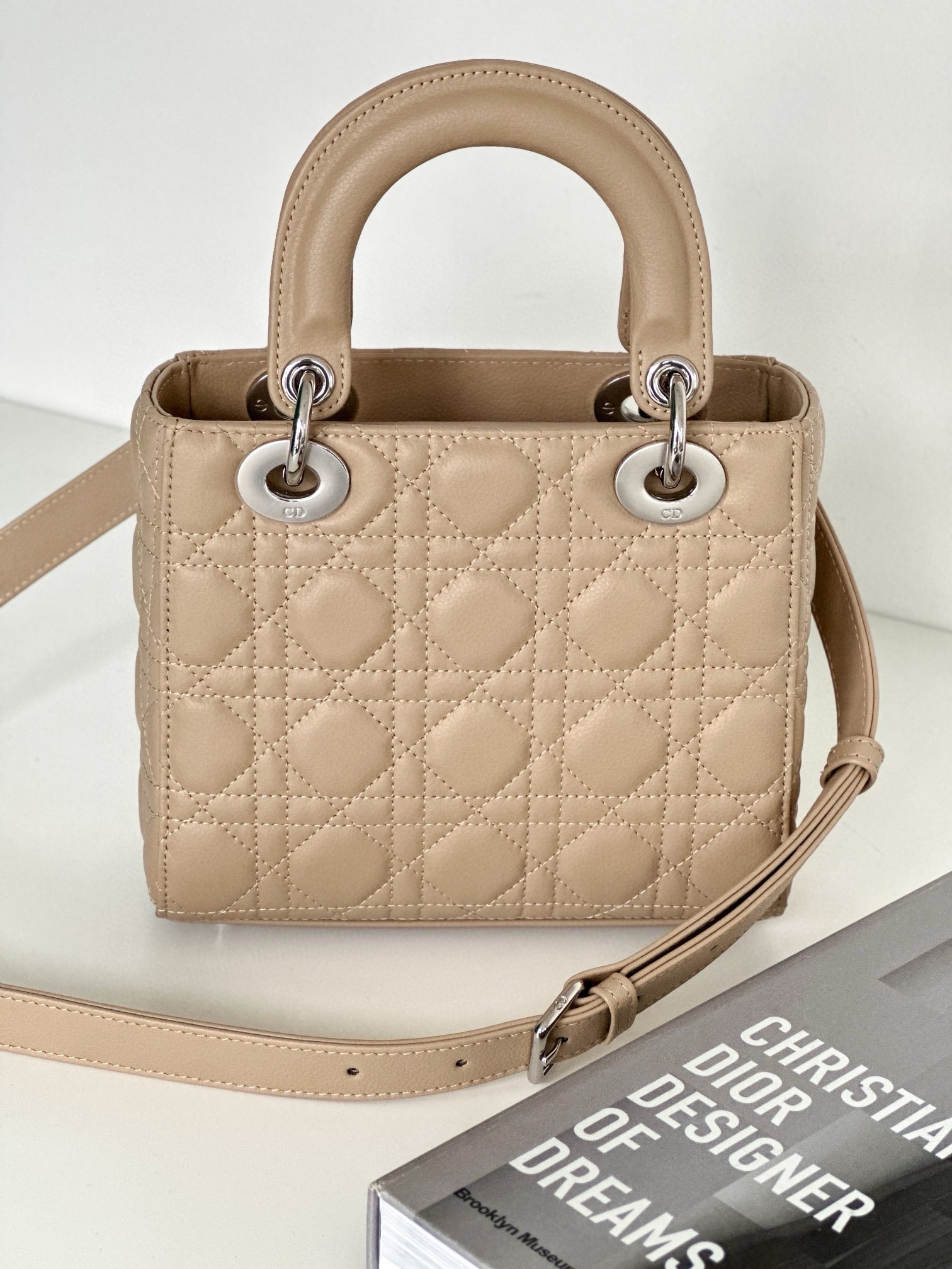 Dior Small Lady Dior My ABCDior Bag in Beige Cannage Lambskin 677