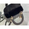 Dior Small Lady Dior Bag in Black Grained Cannage Calfskin 722