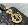 Dior Small Lady Dior Bag in Black Grained Cannage Calfskin 722