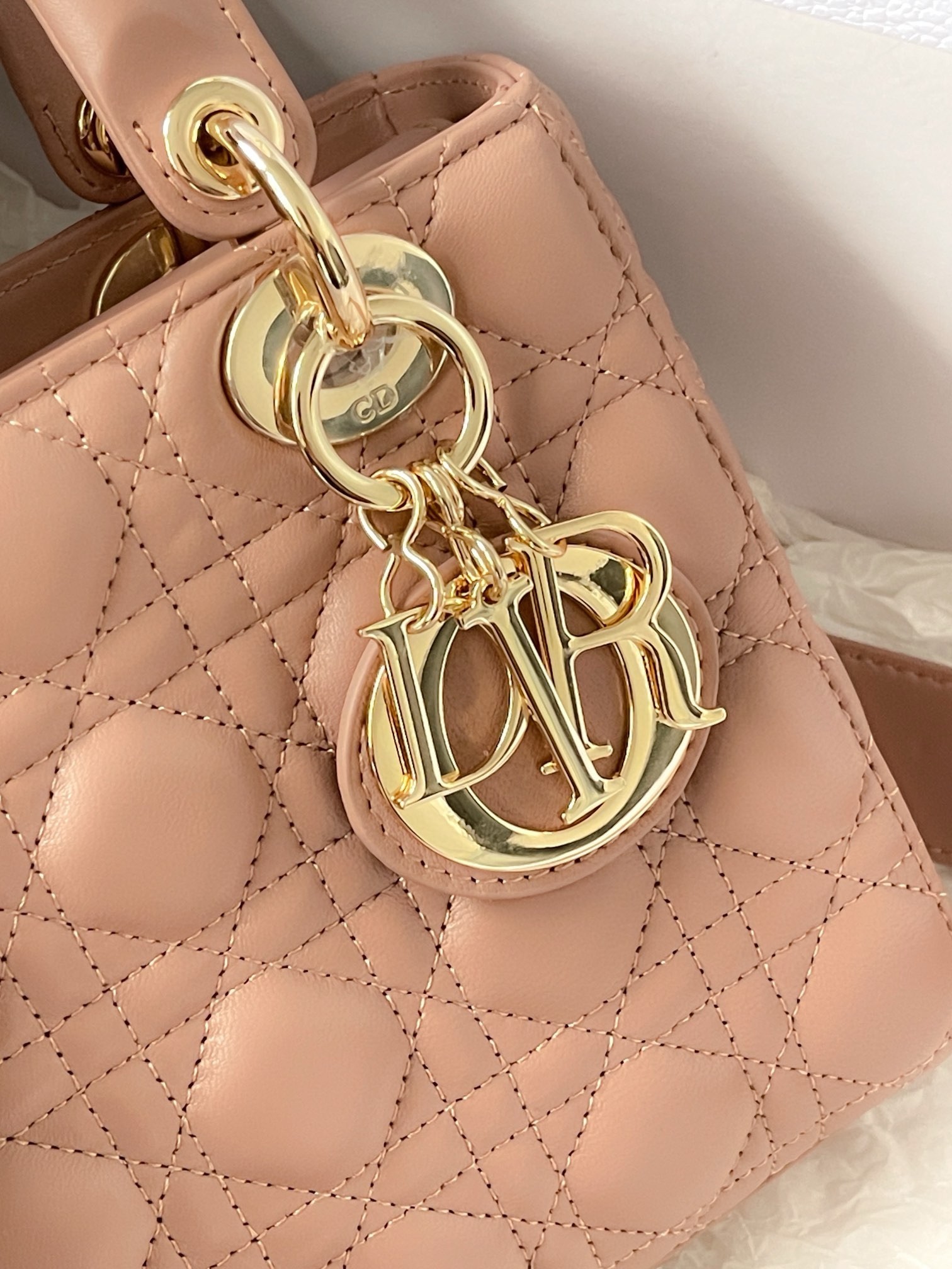 Dior Small Lady Dior My ABCDior Bag in Blush Lambskin 563