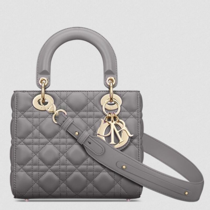 Dior Small Lady Dior My ABCDior Bag in Steel Grey Lambskin 577