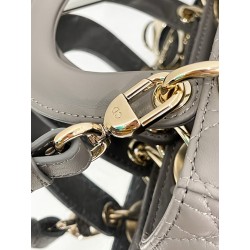 Dior Small Lady Dior My ABCDior Bag in Steel Grey Lambskin 577