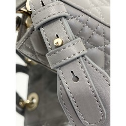 Dior Small Lady Dior My ABCDior Bag in Steel Grey Lambskin 577