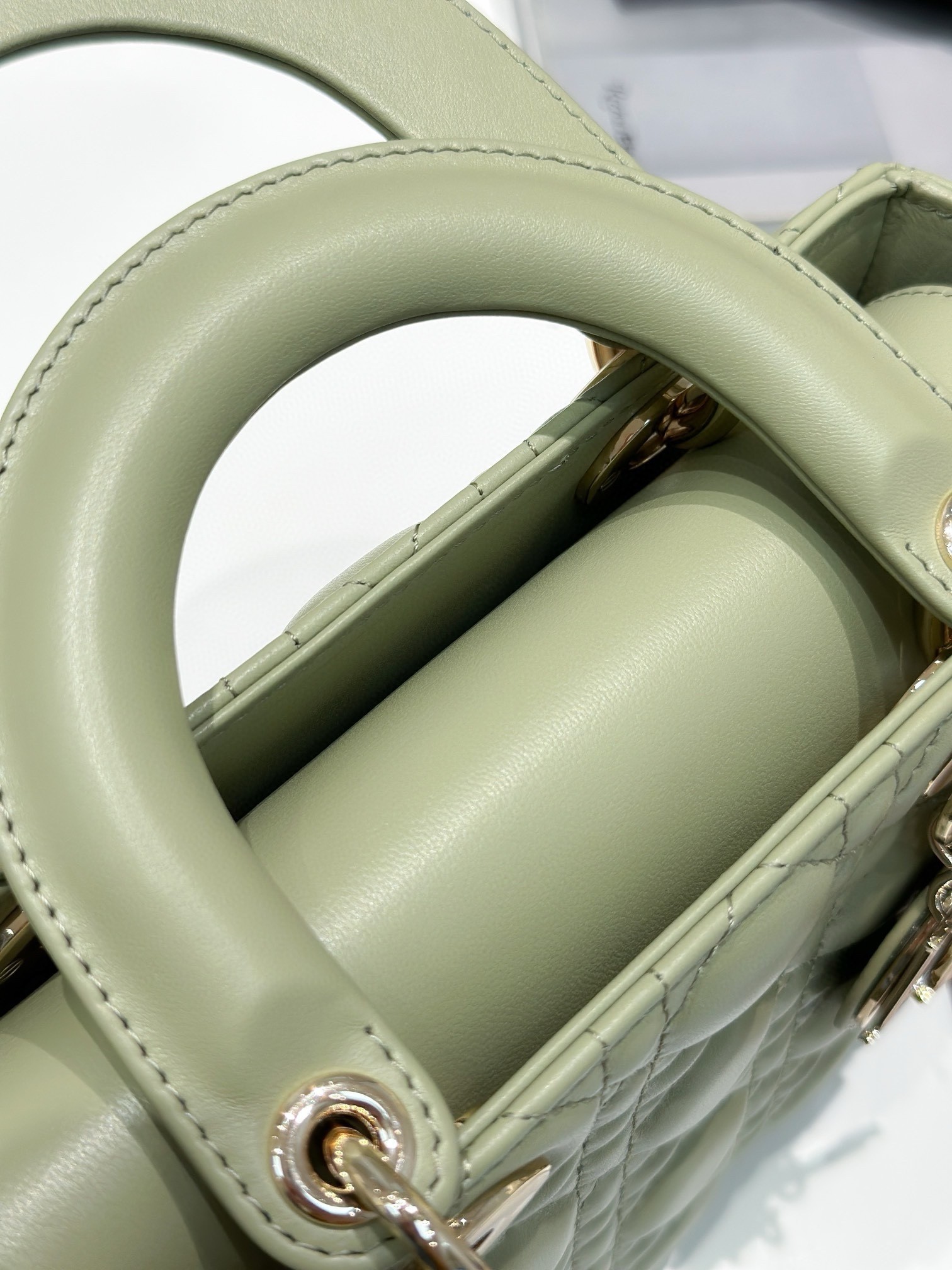 Dior Small Lady Dior My ABCDior Bag in Ethereal Green Lambskin 610