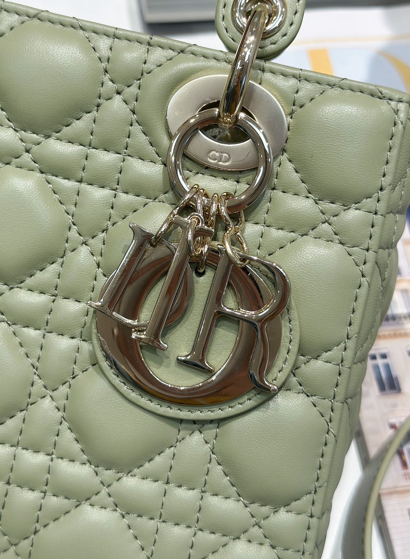 Dior Small Lady Dior My ABCDior Bag in Ethereal Green Lambskin 610