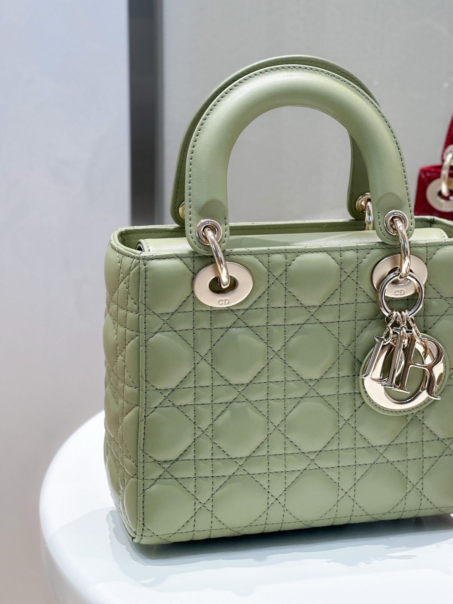 Dior Small Lady Dior My ABCDior Bag in Ethereal Green Lambskin 610