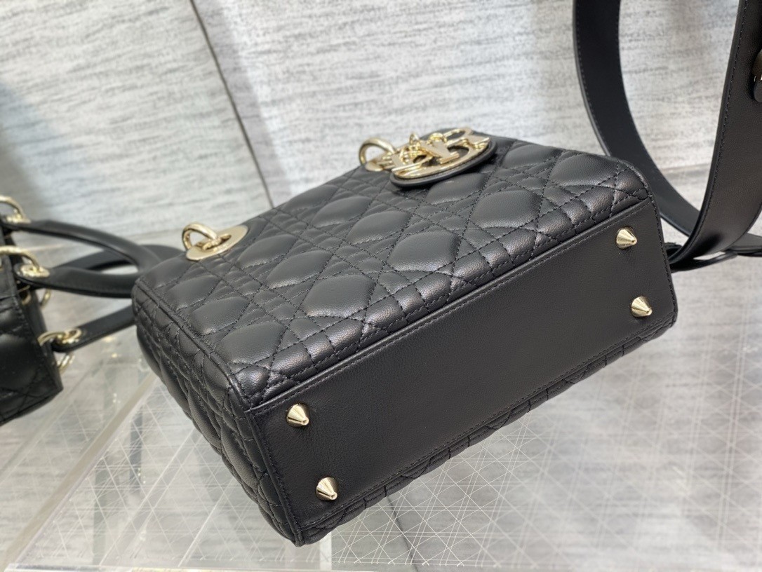 Dior Small Lady Dior My ABCDior Bag in Black Lambskin 650