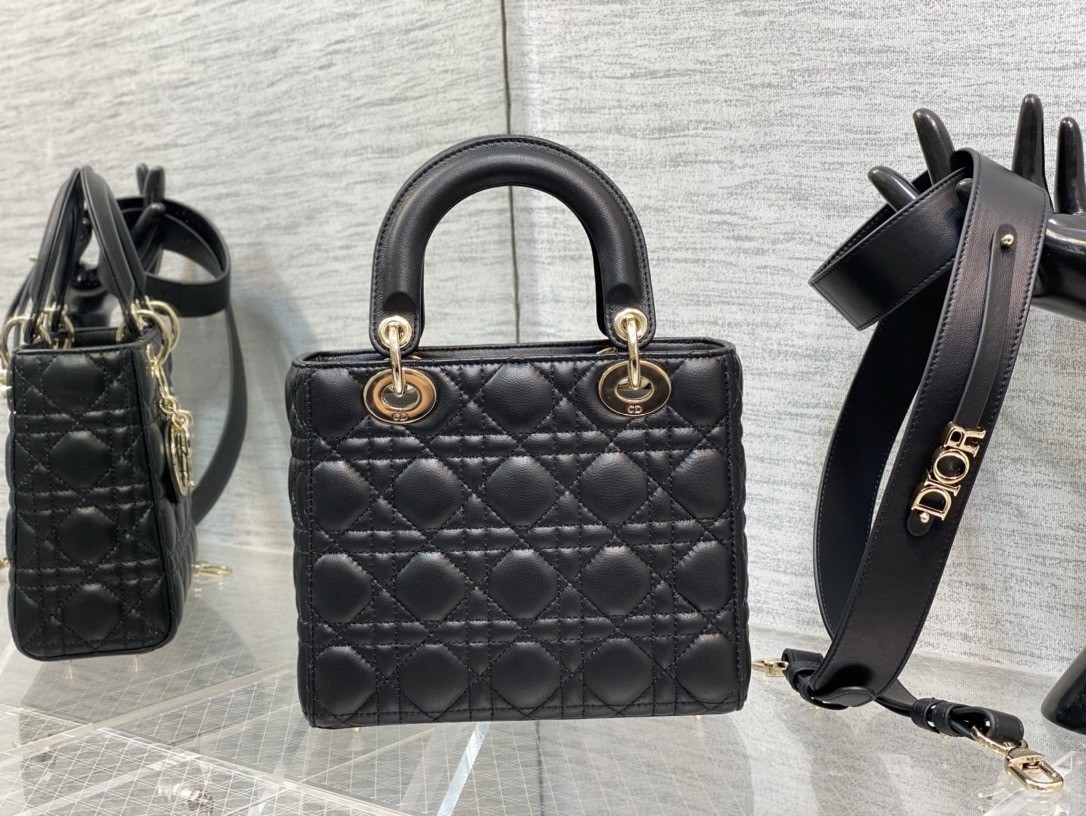 Dior Small Lady Dior My ABCDior Bag in Black Lambskin 650