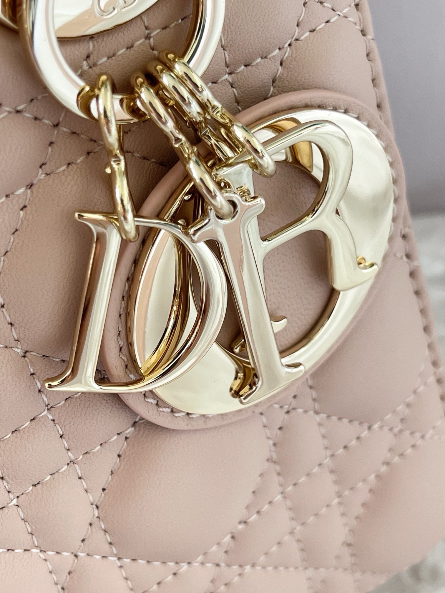 Dior Small Lady Dior My ABCDior Bag in Powder Pink Lambskin 721