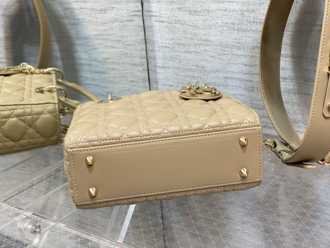 Dior Small Lady Dior My ABCDior Bag in Sand Lambskin 747