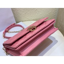 Dior Miss Dior Top Handle Bag in Melocoton Pink Cannage Lambskin 314