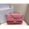 Dior Miss Dior Top Handle Bag in Melocoton Pink Cannage Lambskin 314