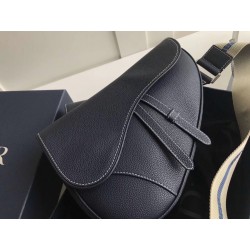 Dior Men's Saddle Belt Bag In Navy Grained Calfskin 754