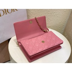 Dior Miss Dior Top Handle Bag in Melocoton Pink Cannage Lambskin 314