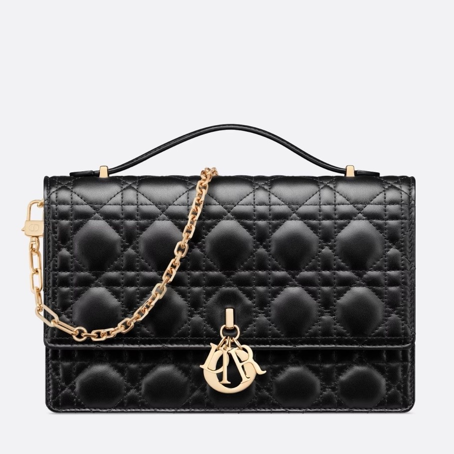 Dior Miss Dior Top Handle Bag in Black Cannage Lambskin 354