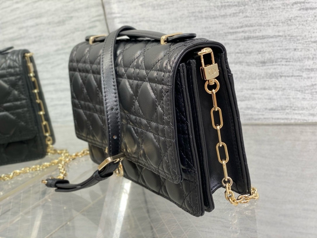 Dior Miss Dior Top Handle Bag in Black Cannage Lambskin 354