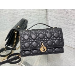 Dior Miss Dior Top Handle Bag in Black Cannage Lambskin 354