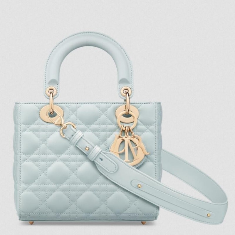 Dior Small Lady Dior My ABCDior Bag in Placid Blue Lambskin 415