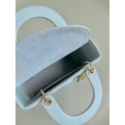 Dior Small Lady Dior My ABCDior Bag in Placid Blue Lambskin 415