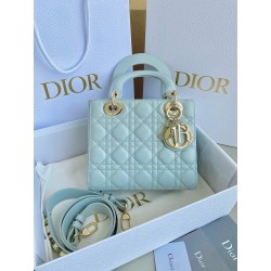 Dior Small Lady Dior My ABCDior Bag in Placid Blue Lambskin 415