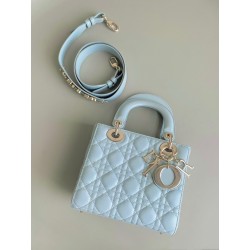 Dior Small Lady Dior My ABCDior Bag in Placid Blue Lambskin 415