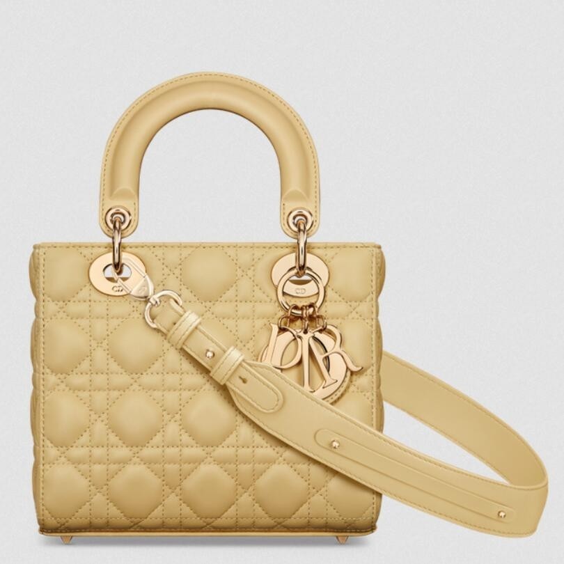 Dior Small Lady Dior My ABCDior Bag in Pastel Yellow Lambskin 460