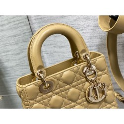 Dior Small Lady Dior My ABCDior Bag in Pastel Yellow Lambskin 460