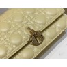 Dior Miss Dior Top Handle Bag in Pastel Yellow Cannage Lambskin 491