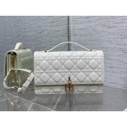 Dior Miss Dior Top Handle Bag in White Cannage Lambskin 835