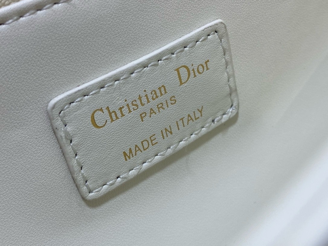 Dior Miss Dior Top Handle Bag in White Cannage Lambskin 835