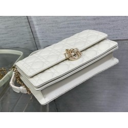 Dior Miss Dior Top Handle Bag in White Cannage Lambskin 835