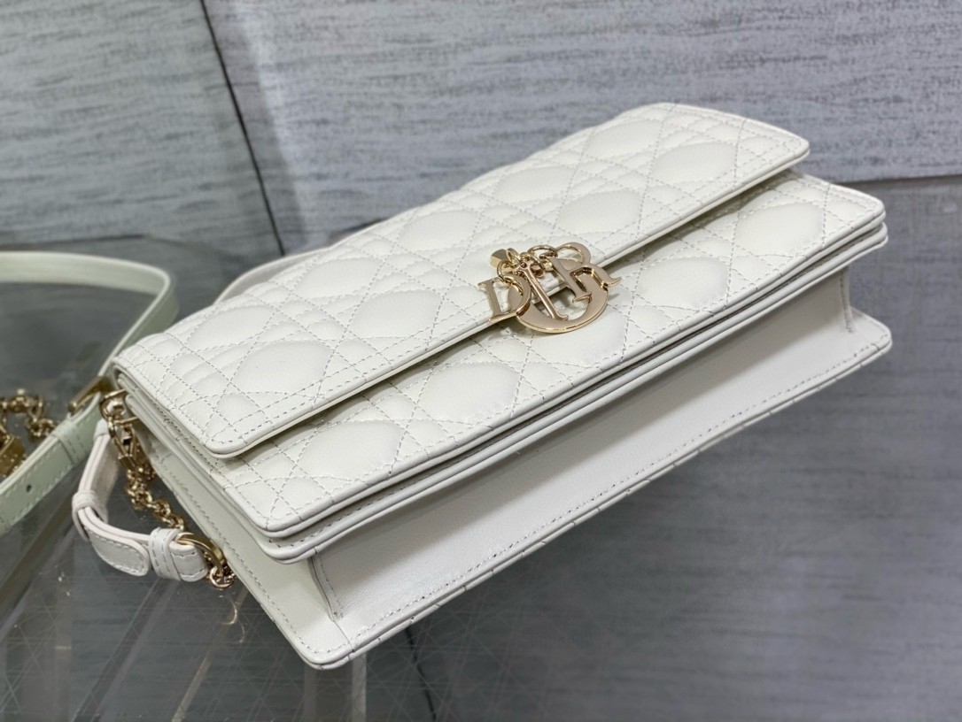 Dior Miss Dior Top Handle Bag in White Cannage Lambskin 835