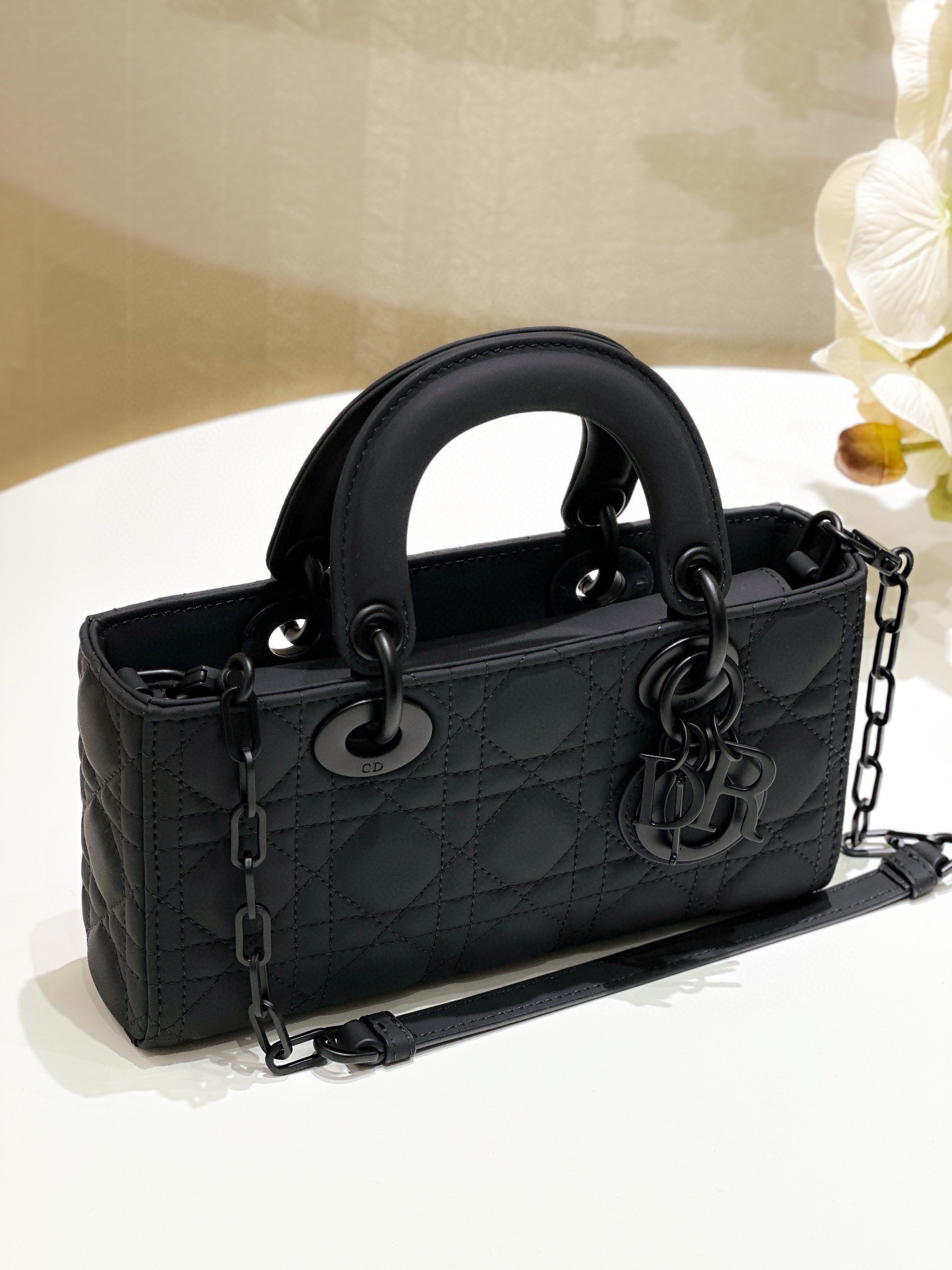 Dior Lady D-Joy Small Bag in Black Ultramatte Calfskin 011