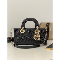 Dior Lady D-Joy Small Bag in Black Patent Calfskin 045