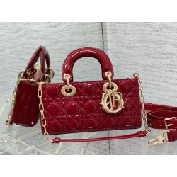 Dior Lady D-Joy Small Bag in Red Patent Calfskin 068