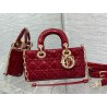 Dior Lady D-Joy Small Bag in Red Patent Calfskin 068