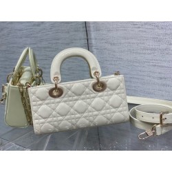 Dior Lady D-Joy Small Bag in White Patent Calfskin 099