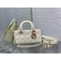 Dior Lady D-Joy Small Bag in White Patent Calfskin 099