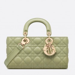 Dior Lady D-Joy Medium Bag In Ethereal Green Cannage Lambskin 205