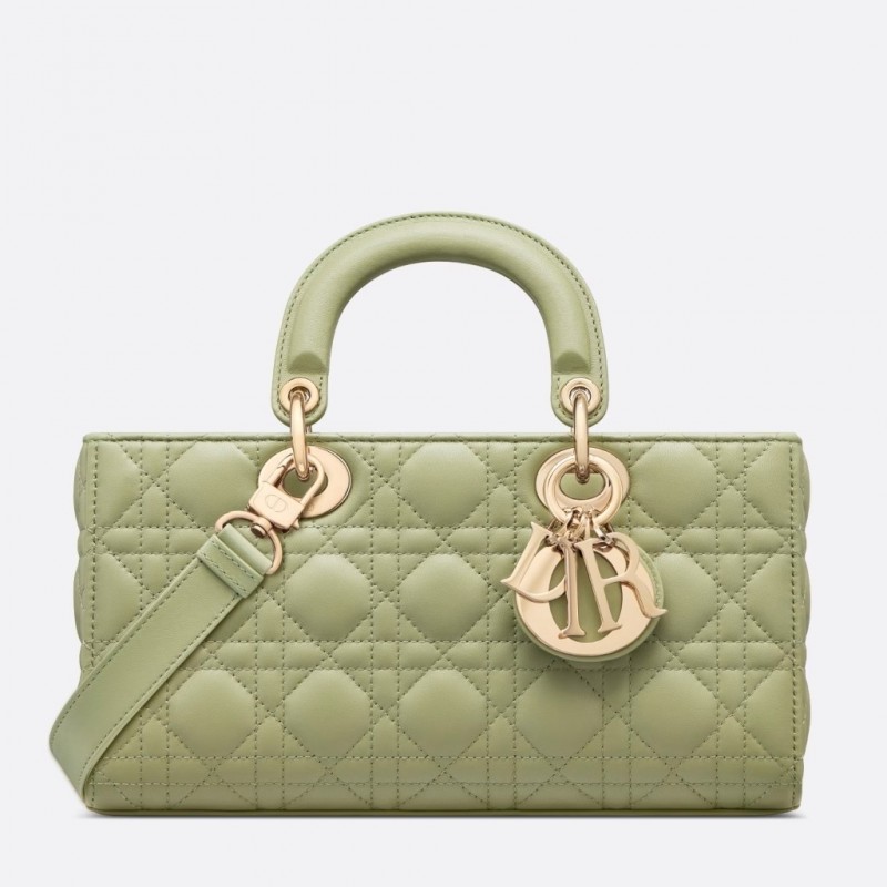 Dior Lady D-Joy Medium Bag In Ethereal Green Cannage Lambskin 205