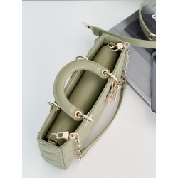 Dior Lady D-Joy Medium Bag In Ethereal Green Cannage Lambskin 205