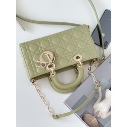 Dior Lady D-Joy Medium Bag In Ethereal Green Cannage Lambskin 205