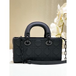 Dior Lady D-Joy Medium Bag in Black Ultramatte Calfskin 241