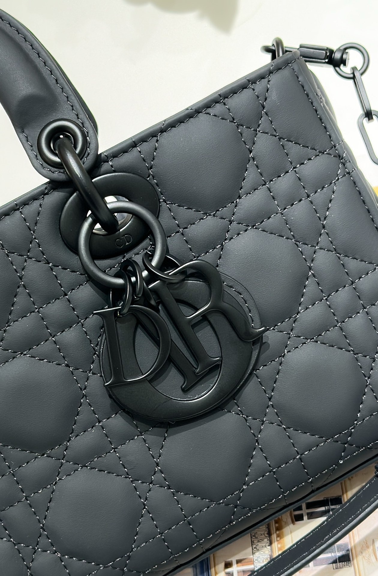 Dior Lady D-Joy Medium Bag in Black Ultramatte Calfskin 241