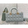 Dior Lady D-Joy Medium Bag in Grey Patent Cannage Calfskin 277