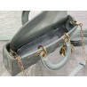 Dior Lady D-Joy Medium Bag in Grey Patent Cannage Calfskin 277