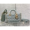 Dior Lady D-Joy Medium Bag in Grey Patent Cannage Calfskin 277