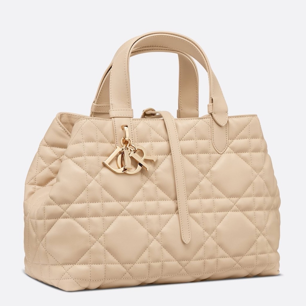 Dior Toujours Medium Bag in Beige Macrocannage Calfskin 116