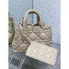 Dior Toujours Medium Bag in Beige Macrocannage Calfskin 116