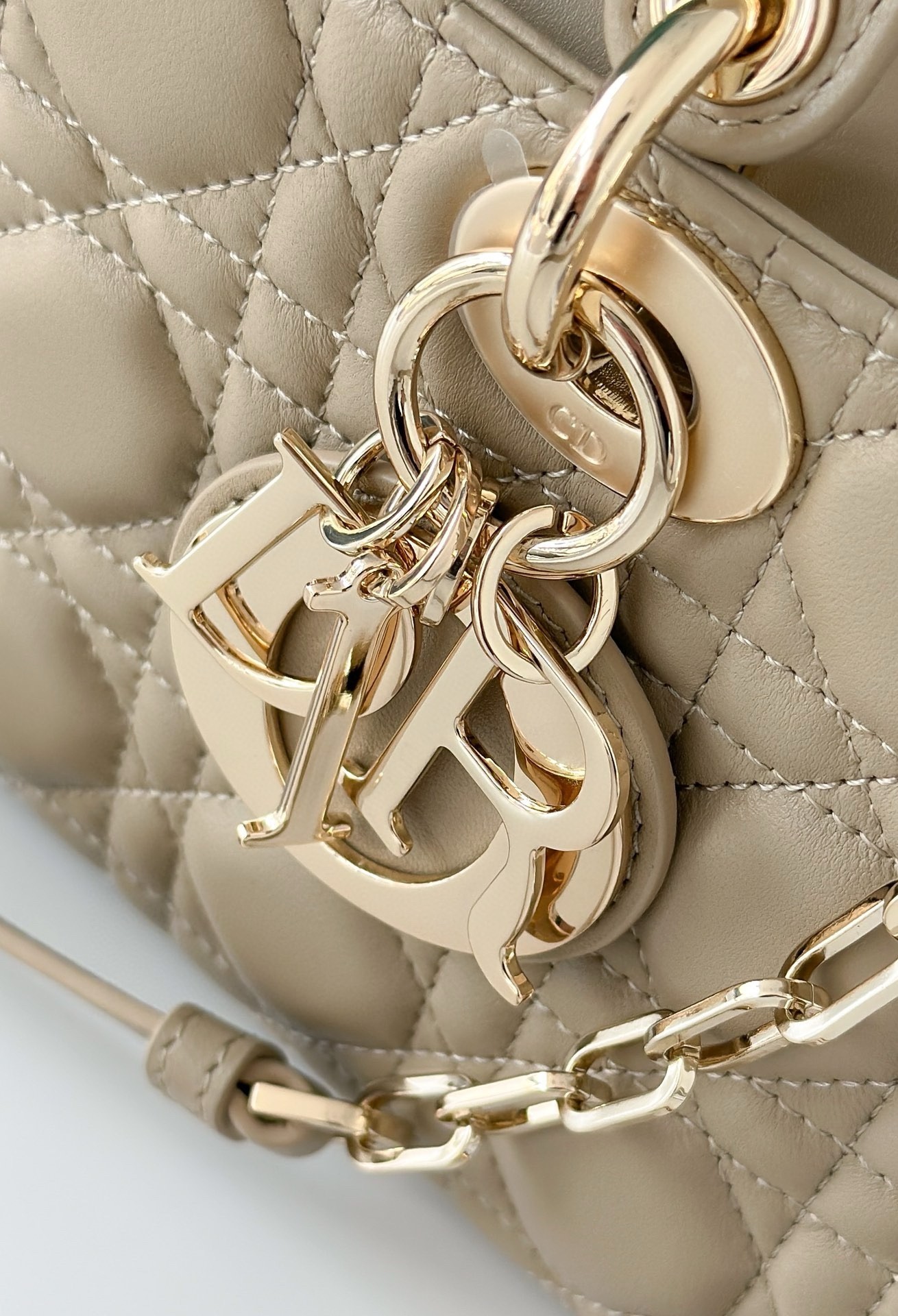 Dior Lady D-Joy Medium Bag In Sand Cannage Lambskin 192